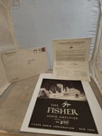 1955 Fisher Radio Model 50-AZ & 70-AZ Tube Audio Amplifier Sales Brochures Lot. Fixed Price $35.00.