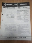 Hitachi Service Manual D-2335U Cassette Tape Deck/player Original. Fixed Price $8.98.