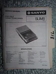 Sanyo Slim 8 Service Manual Original Repair Book Cassette Tape Recorder. Fixed Price $19.98.