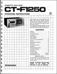 Pioneer CT-F1250 Cassette Tape Deck Owners Manual. Fixed Price $13.95.