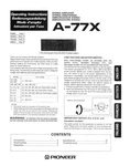 Pioneer A-77X Amplifier Owners Manual. Fixed Price $22.24.
