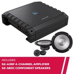 Alpine S2-A36F 4-CHANNEL Car Amplifier W/ S2-S80C 8" 2-WAY Component Speakers. Fixed Price $515.91.