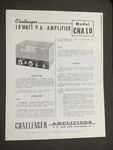 Bogen CHA10 Pa Amplifier Owners Service Manual Photocopy. Fixed Price $19.99.