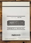 Nikko ND-790 Cassette Owners / User Manual *original*. Fixed Price $24.97.
