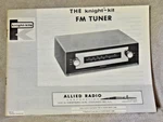 Original Knight-kit Fm Tuner Assembly Manual With 2 Pictorials 1957. Fixed Price $12.95.