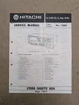 Hitachi D-220 Service Manual For Stereo Cassette Tape Deck D-4803. Fixed Price $54.95.