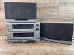 Vtg Ge Stereo Compact Player W/speakers/ Model 11-2002A. Tested/works/read Desc. Fixed Price $51.00.