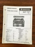 Sanyo Gxt 727 Stereo Music System Service Manual *original* #2. Fixed Price $9.98.