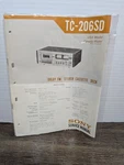 Sony TC-206SD Cassette Deck Service Manual Original Paperwork Vintage Repair. Fixed Price $10.79.