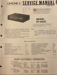 Sharp Optonica Model RT-6605 Cassette Deck Original Service Manual. Fixed Price $14.94.