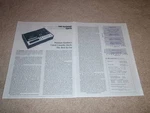 Harman Kardon HK-1000 Cassette Review, 1973, 2 Pages. Fixed Price $9.99.