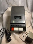 Vtg Radio Shack Realistic CTR-27 Tandy Portable Cassette Recorder + Microphone. Fixed Price $25.00.