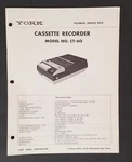 York Model CT-60 Cassette Recorder Technical Service Data. Manual. Fixed Price $14.99.