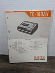 Sony Stereo Cassette Tapecorder TC-180AV Service Manual Original Vintage. Fixed Price $13.49.