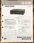 Sony TA-AX401 Amplifier Service Manual *original*. Fixed Price $19.97.