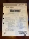 Sony TC-FX520R TCFX520R Cassette Service Manual From Usa **original** 838 6683. Fixed Price $10.99.