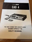 Harman Kardon Cad 4 Brochure Cassette Deck. Pages. Fixed Price $9.95.