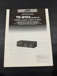 Vintage Jvc Stereo Double Cassette Deck TD-W103 Instructions. Fixed Price $7.90.