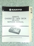 Sanyo RD-4350 Service Manual Original Repair Book Stereo Tape Deck Player. Fixed Price $19.99.