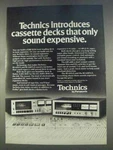 1977 Panasonic Technics Cassette Deck Ad RS-630TUS. Fixed Price $17.99.