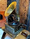 Vintage Gramophone Player Old Phonograph Recorder Vinyl Brass Horn. Fixed Price $307.90.