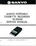Vintage Sanyo Model M2522 Portable Cassette Recorder Service Manual. Fixed Price $15.95.