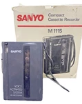Vintage Sanyo M1115 Mini Cassette Recorder Voice Activated W/ Box. Fixed Price $39.98.
