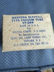 Western Electric 717A VT-269 Tube. Fixed Price $30.00.