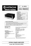 High Resolution Scans Of Hitachi HMA-7500 Mkii Power Amplifier Service Manual. Fixed Price $21.73.