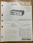 Sony TC-U30 Stereo Cassette Deck Original Service Manual. Fixed Price $14.94.