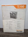 Sony TC-640 Stereo Tapecorder Service Manual 1971 Reel To Original Vintage. Fixed Price $22.49.