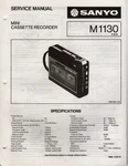 Sanyo M1130 Mini Cassette Service Manual. Fixed Price $13.00.