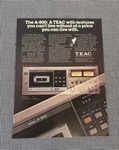 Teac Model A-800 Cassette Deck Original Advertisement 1978 Audio Review J0428. Fixed Price $17.79.