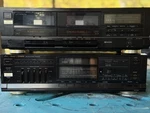 Vintage Fisher Stereo Amplifier And Double Cassette Deck Working Read Desc.. Fixed Price $30.00.