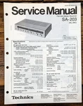Technics SA-203 Receiver Service Manual *original*. Fixed Price $24.97.
