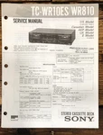 Sony TC-WR10ES TC-WR810 Cassette Service Manual *original*. Fixed Price $19.97.