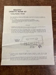 Vtg 1970S Realistic Cassette Repair Kit Instructions 44 626 Radio Shack Page. Fixed Price $11.00.