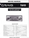 Craig T610, Stereo Cassette Tape Player, With Am/fm/mpx Radio, Service Manual. Fixed Price $20.00.