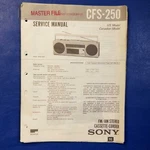 Sony CFS-250 Service Manual Original Paper Oem Repair Guide Usa. Fixed Price $29.95.