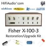 Fisher X-100-3 Tube Amplifier Restoration Repair Upgrade Rebuild Capacitor Kit. Fixed Price $165.00.