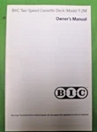 Bic 2M Cassette Deck Owners Manual For Two Speed Original Old New Stock. Fixed Price $22.95.