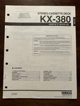 Yamaha KX-380 Stereo Cassette Tape Deck Service Manual Vintage Original. Fixed Price $19.99.