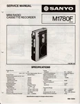 M1780F Sanyo Service Manual Original Repair Book Mini Tape Recorder. Fixed Price $13.00.