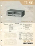 Sony TC-K51 Stereo Cassette Deck Service Manual. Fixed Price $13.34.