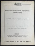 Bogen DB10A Amplifier Owners Service Manual Original. Fixed Price $29.99.