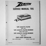 Zenith TR5 Service Manual - Tape Cassette Models A602 A608 A610 A625 1969. Fixed Price $22.45.