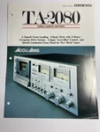 Onkyo TA-2080 Stereo Cassette Tape Deck Brochure 1978. Fixed Price $48.49.
