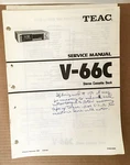 Teac V-66C Stereo Cassette Deck Service Manual *original*. Fixed Price $19.89.