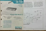 Sony TA-F40 Integrated Stereo Amplifier Original Service Manual. Fixed Price $19.94.