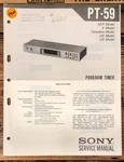 Sony PT-59 Program Timer Service Manual *original*. Fixed Price $14.97.